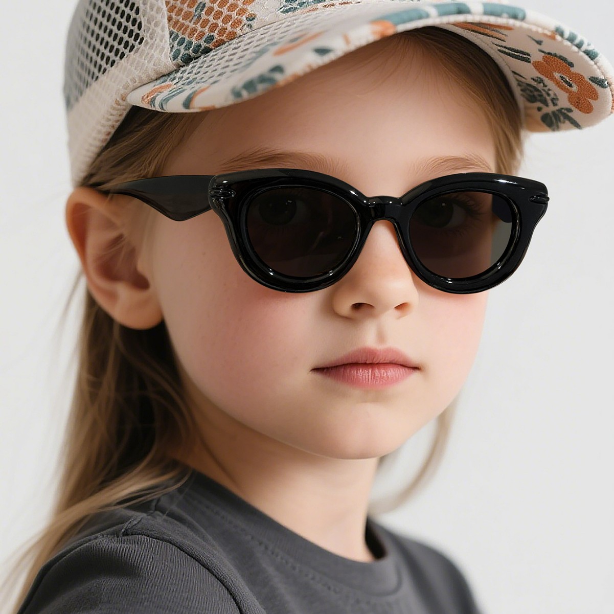 2024 nuevas gafas de sol de color caramelo con marco redondo de burbujas para niños