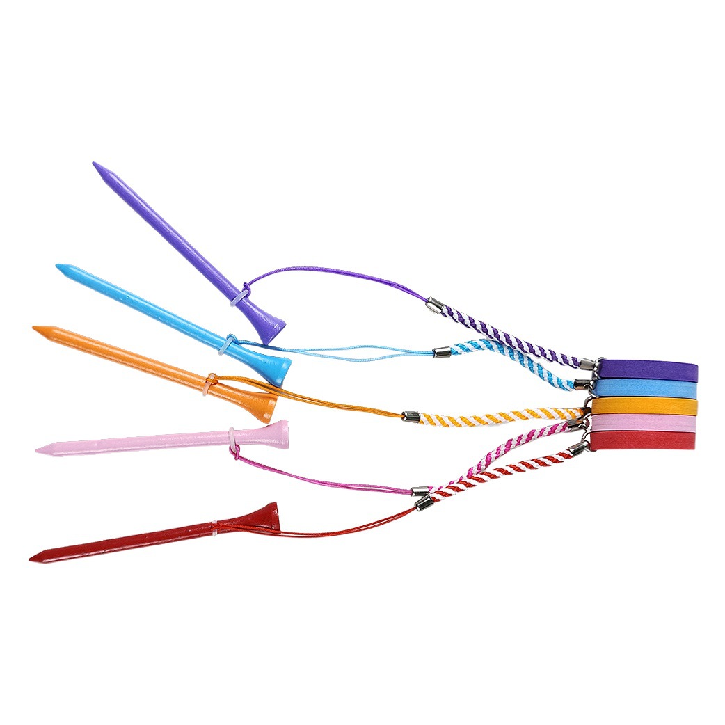 Golf multi-color Bola de uñas asiento de la bola de madera con correa de la cuerda magnética anti-perdida Golf Tees accesorios de regalo