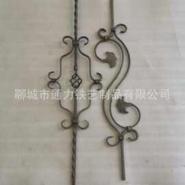 铁艺配件楼梯立柱扁铁方钢镀锌管铁艺花锻打熟铁弯花实心护栏