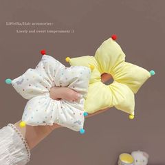 海绵波点星星大肠发圈女韩版头饰头绳高级感头花皮筋发绳头饰头花
