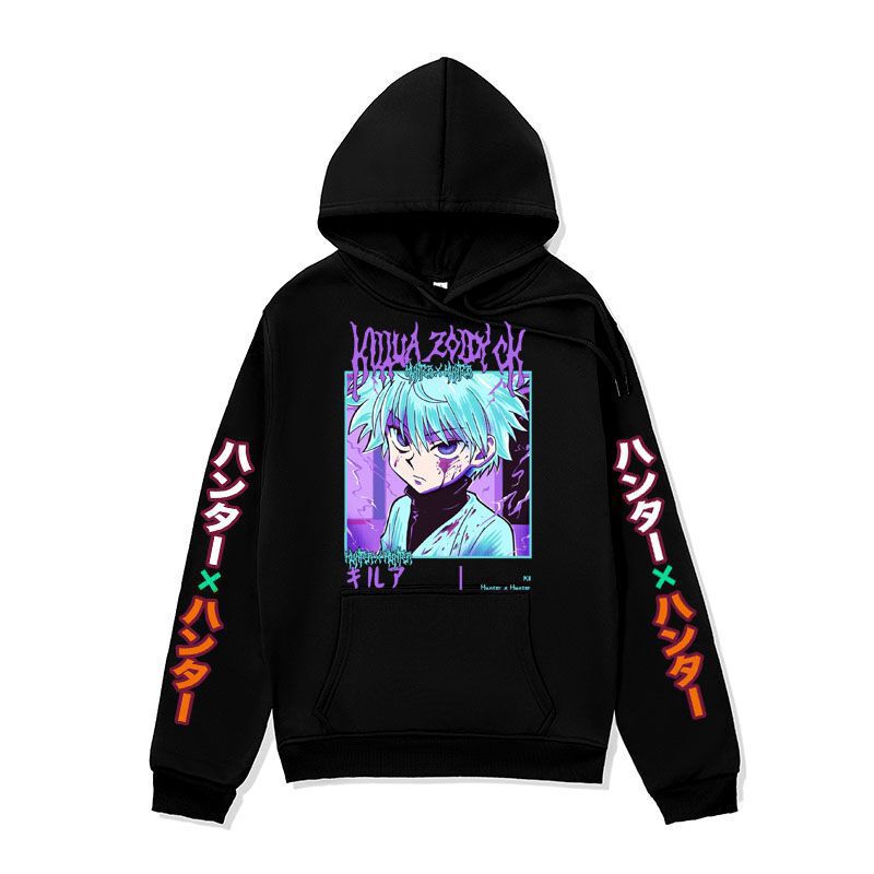 New cross-border Japanese anime Hunter x Hunter hoodie, trendy European and American oversized sweatshirt for men and women, suitable for spring and autumn