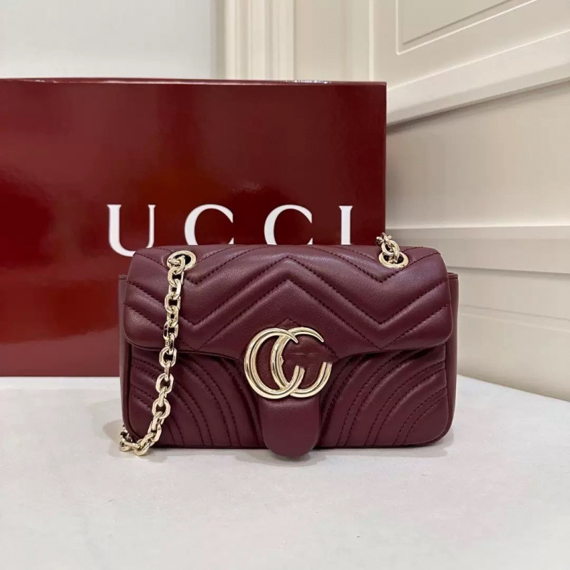 (Guangzhou Cross-Border Original Peite) New Gucci Padlock Small Lock Bag Printed Chain Shoulder Bag for Women