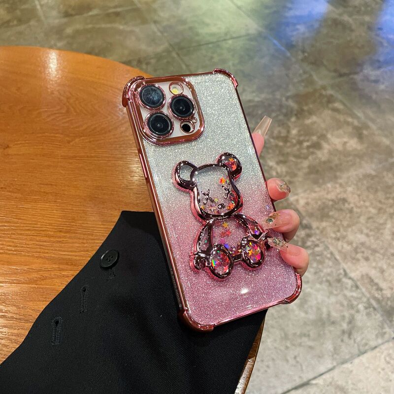 Suitable for Vivo Y300 Phone Case, Electroplated Liquid Sand Phone Protective Cover, Violent Bear Full-Cover Camera Wholesale Case Suitable for Vivo Y300 Phone Case, Electroplated Liquid Sand Phone Protective Cover, Violent Bear Full-Cover Camera Wholesale Case