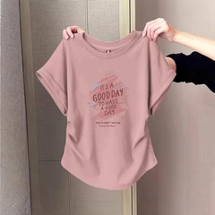 ウエスト痩身トップス、小さなフライングスリーブ、プリーツ、右肩、女性用多用途半袖Tシャツ、2025新しいファッション、西洋スタイルの夏