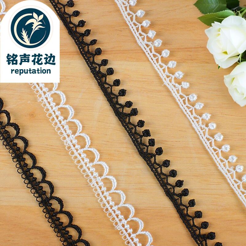 Ready-Made Polyester Silk Water-Soluble Cheongsam, Polyester Embroidered Barcode Lace, Wedding Accessories, Headbands, Hairbands, Curtain Accessories