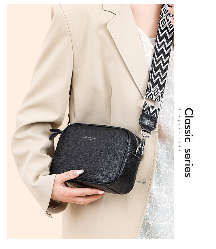Genuine Leather Small Square Shoulder Bag For Women Versatile_voghion.com