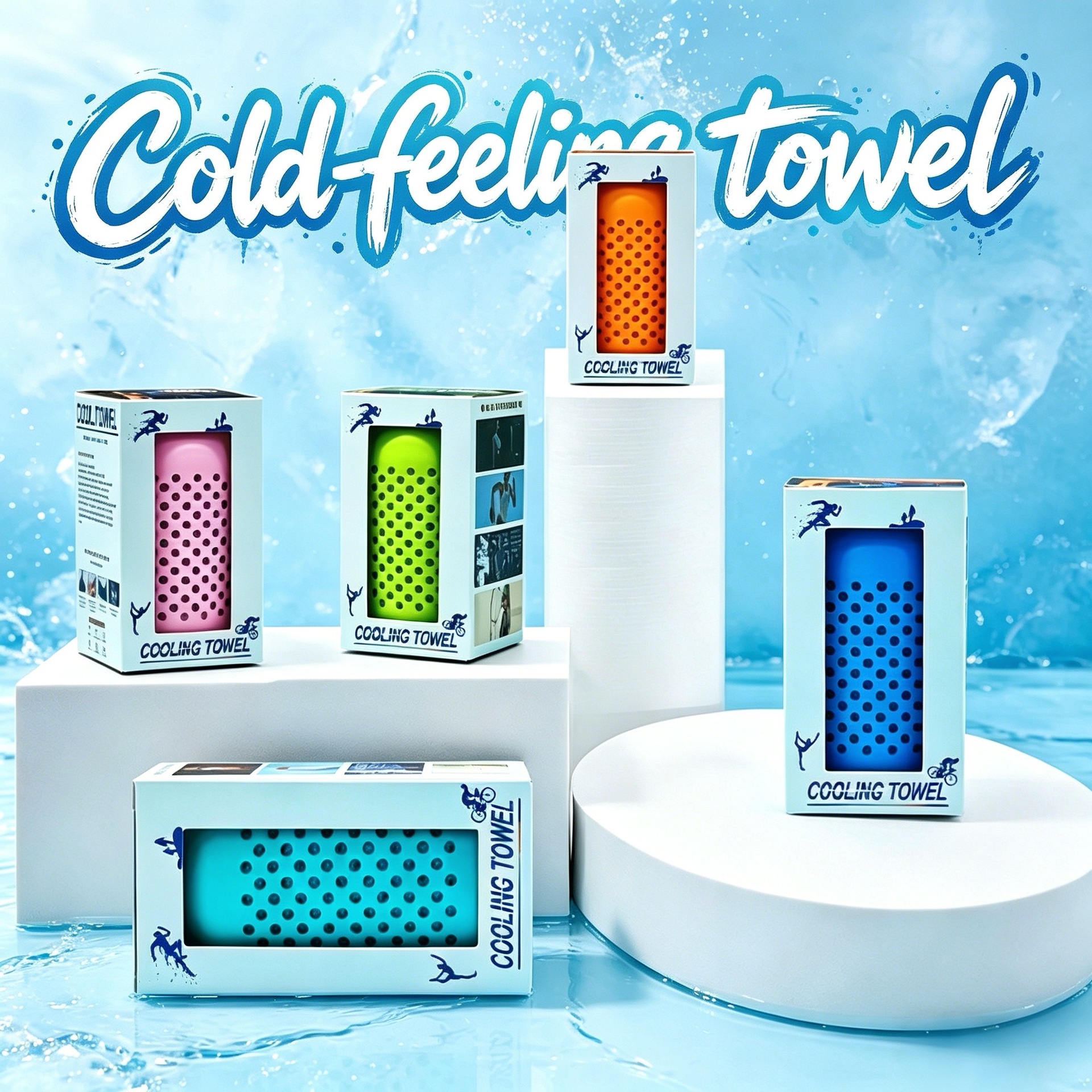 Cooling towel summer gift box set, cold-feeling sports towel for outdoor running, cooling and sweat-absorbing ice-cool towel, quick-dry towel