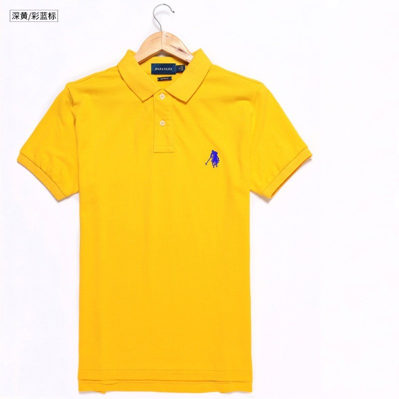 小马标男式翻领刺绣纯色纯棉大码宽松短袖t恤外贸经典爆款POLO衫|undefined