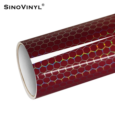 Automotive Film | body color changing film - 15218-m-honeycomb-laser-red