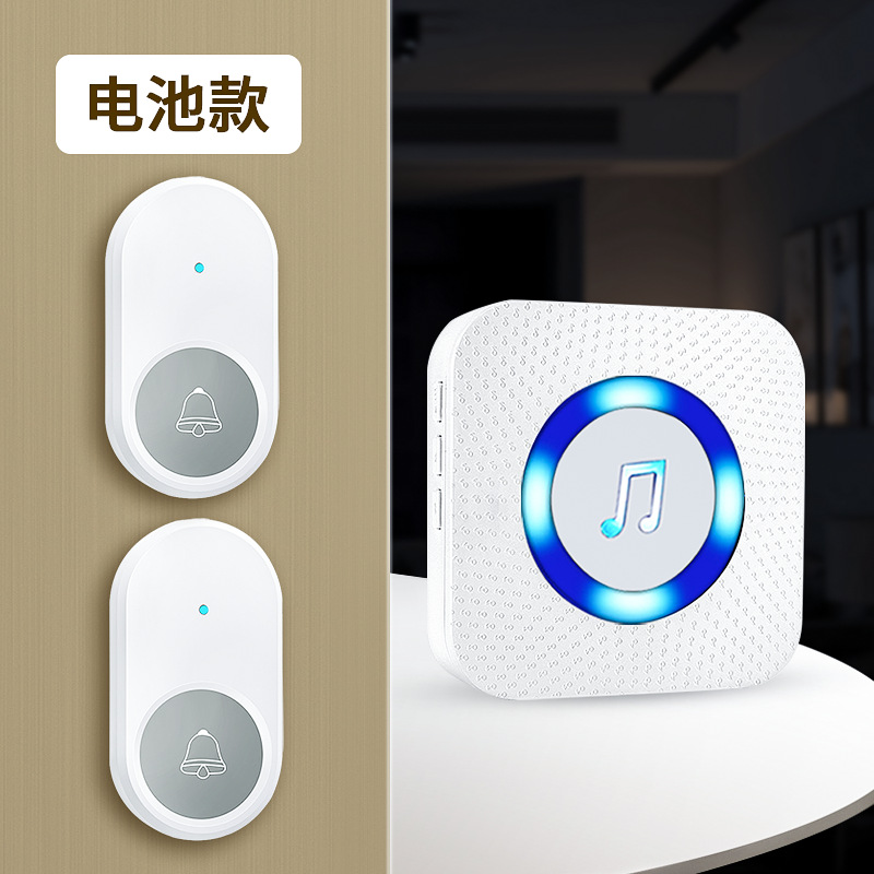 Bell de puerta inalámbrica doméstica de control remoto electrónico de distancia ultra larga, reloj de puerta doméstico, batería, puerta de puerta, puerta de puerta no enchufable