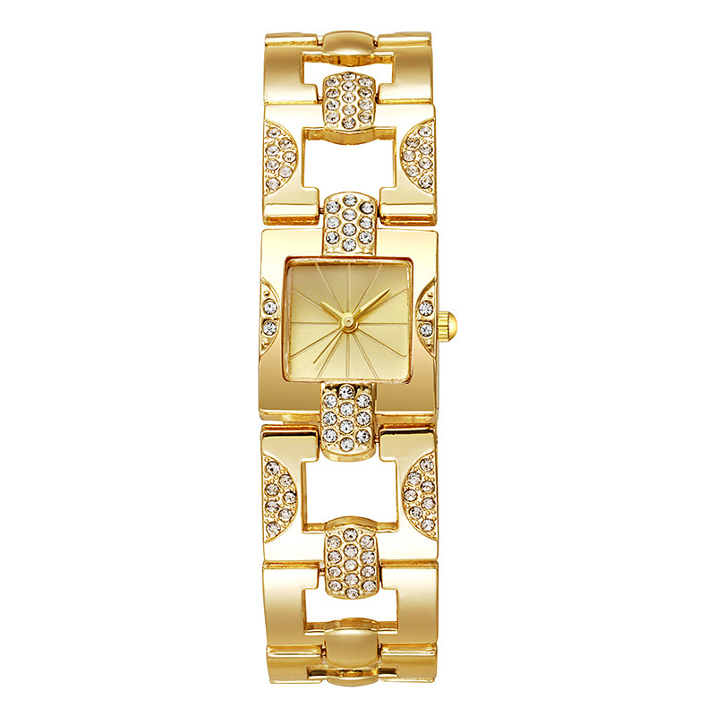 Nuevo traje de aleación retro, pulsera de temperamento para mujer, pulsera, tira cuadrada, diamante, reloj para mujer británica, cinturón de acero