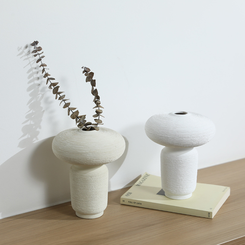 Vento tranquilo retrógrado flor de cerámica dibujada ornamentos floral simple flor seca floral decorativo creativo de escritorio para el hogar