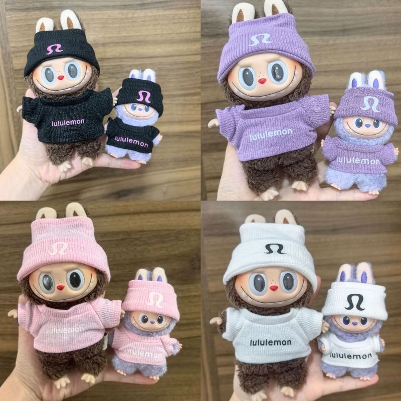 迷你版4.0LABUBU搪胶脸毛绒盲盒拉布布玩偶衣服弹力套头衫小鼻嘎|undefined