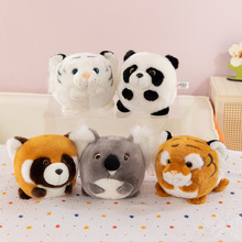 网红圆球老虎考拉公仔毛绒玩具熊猫斜挎包包送儿童男女孩生日礼物