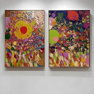 "Color Stars" Hotel Wall Decoration Hanging Painting Pop Flower Hand-Painted Hanging Painting Dafen Village High-End Sense
