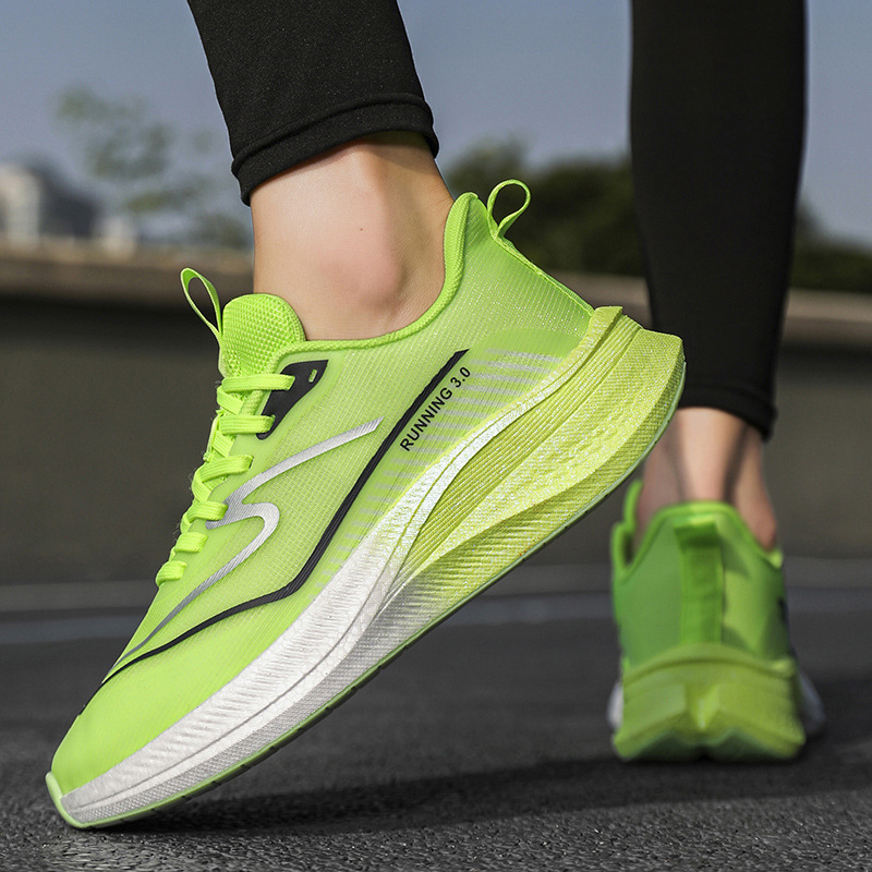 2025 nuevos juveniles amortiguador desgaste placa de carbono zapatillas de malla transpirable para hombres y mujeres zapatillas de carreras antideslizantes