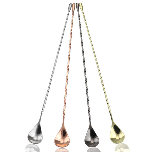 Stainless steel long bar spoon 30cm long handle stir stick cocktail swizzle stick coffee milk tea stirring spoon bar spoon