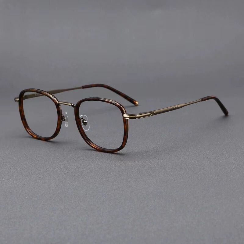 Hong Kong Style Myopia Glasses Frame Men's High-End Retro Carved Large Frame Slimming Look Anti-Blue Light New Fashion Popular