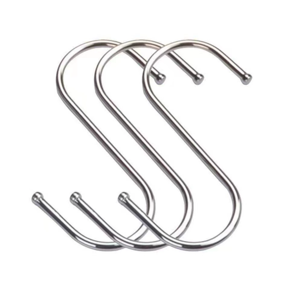 S-hook stainless steel hanging hook, large single hanger, heavy-duty household 2–5 inch