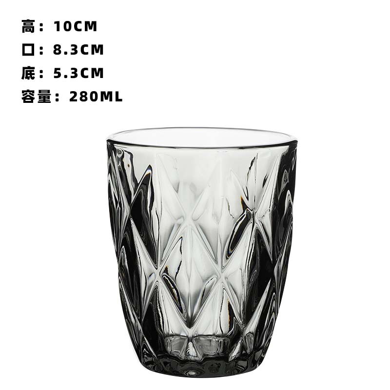 Taza de vidrio casera diamante de color engrosado taza de jugo de hoteles enjuague bucal de pareja cepillo de dientes taza