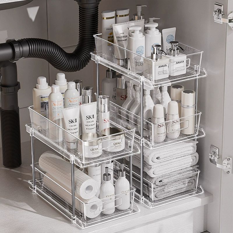 Lower sink floor-standing storage rack bathroom cabinet drawer basket bathroom handheld table sorting layer storage rack
