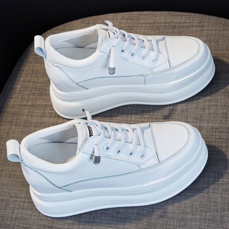 Baskets plateforme blanches pour femme chaussures décontractées_voghion.com
