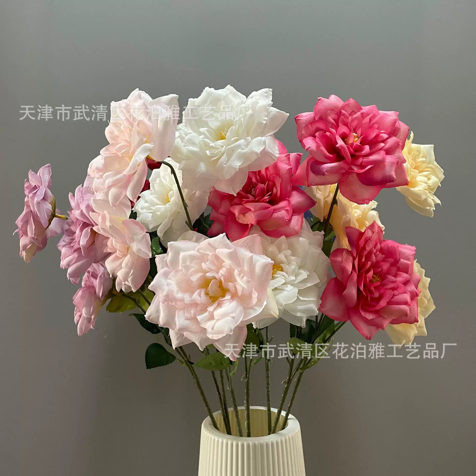 仿真婚庆用花雅致皇后玫瑰花婚礼堂布置假花酒店插花排花艺花材