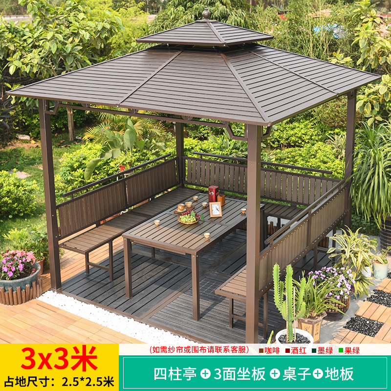 Pabellón al aire libre techo galvanizado pabellón tienda de campaña villa patio jardín terraza punto escénico ocio sombrilla gran cobertizo