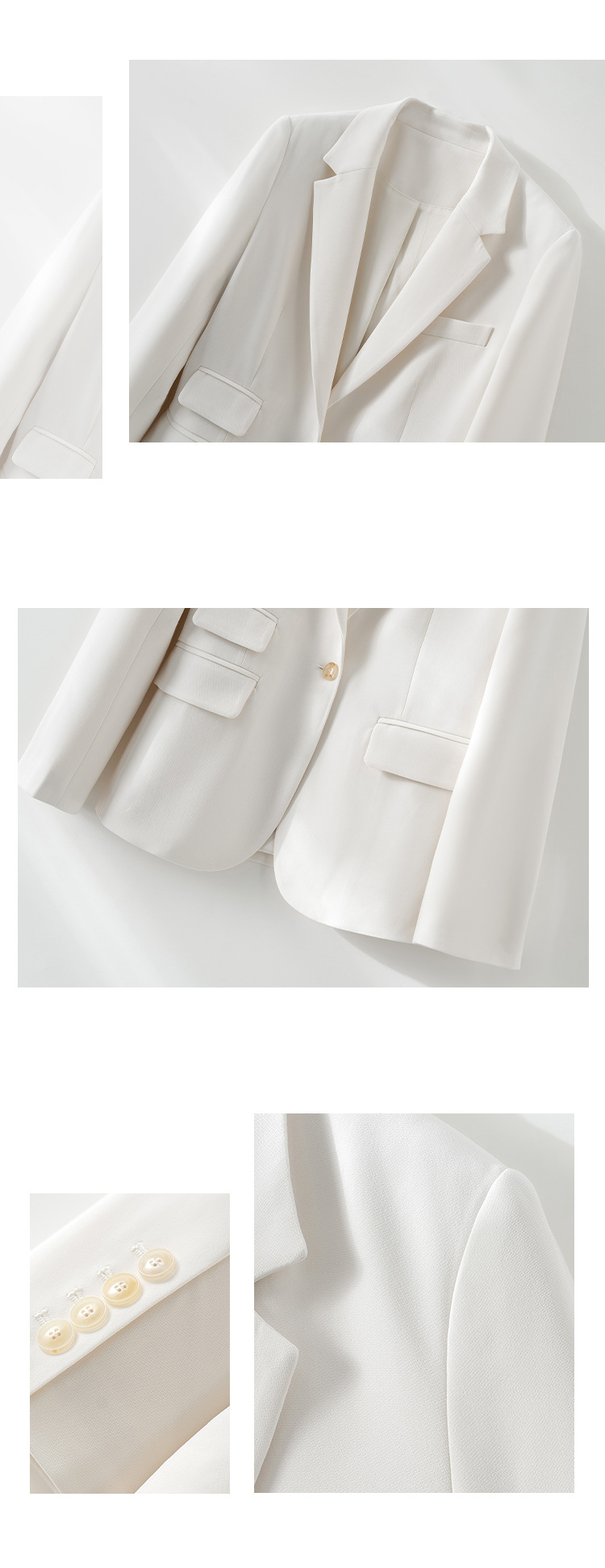 Women's Triacetate Blazer Slim Fit One Button Suit Jacket_voghion.com
