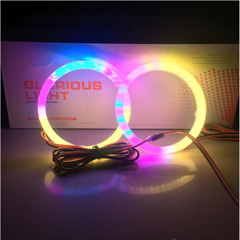 3 pulgadas LEDAPP brillante luz de algodón de color ángel de automóvil ojo de apertura de modificación