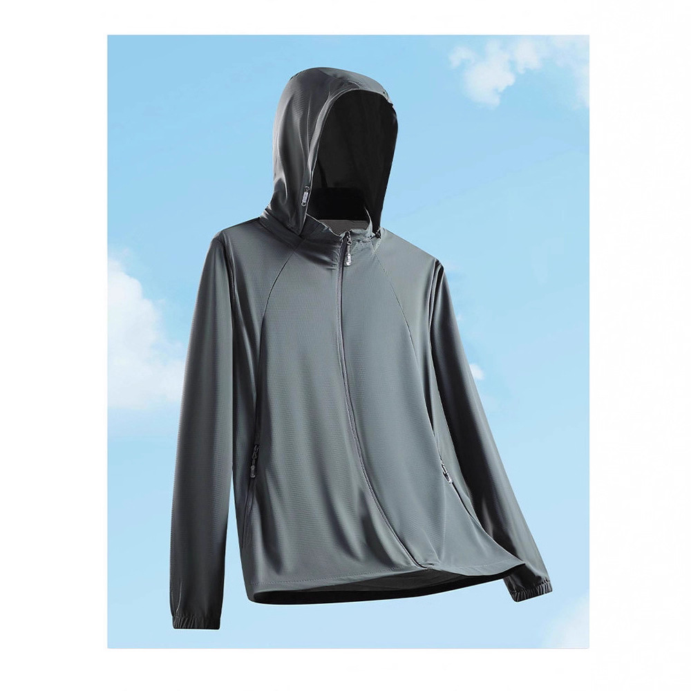 25038 Outdoor Ice Silk Sun Protection Clothing Men's Summer Uv Protection Lightweight Breathable Fishing Sun Protection Clothing Jacket