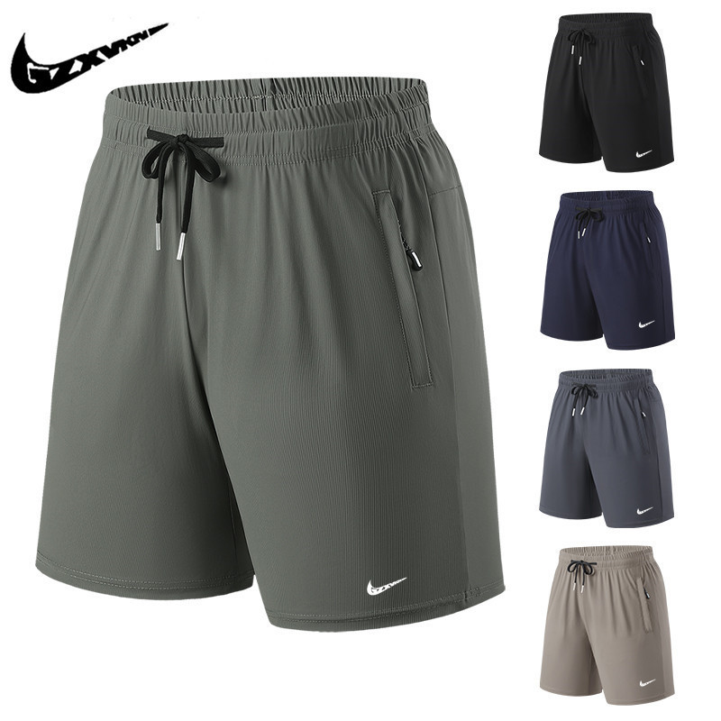 Shorts Men's Summer Thin Loose Ice Silk Sports Pants plus size Quick-drying Mid-length Pants Stretch Beach Casual Pants