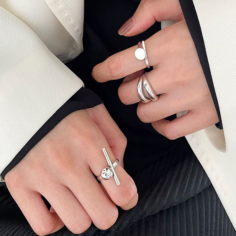 10g Weight Silver Plated Plating Material Rings Classification 1 Piece Quantity Daily Occasion Copper Material Geometric Pattern Women's Gender Simple Style Style Wholesale Simple Style Geometric Copper Silver Plated Rings 4