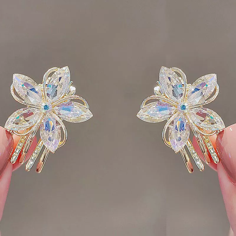 Elegant crab pin, hair accessory, sophisticated bangs, children's cute hairgrip, flowered