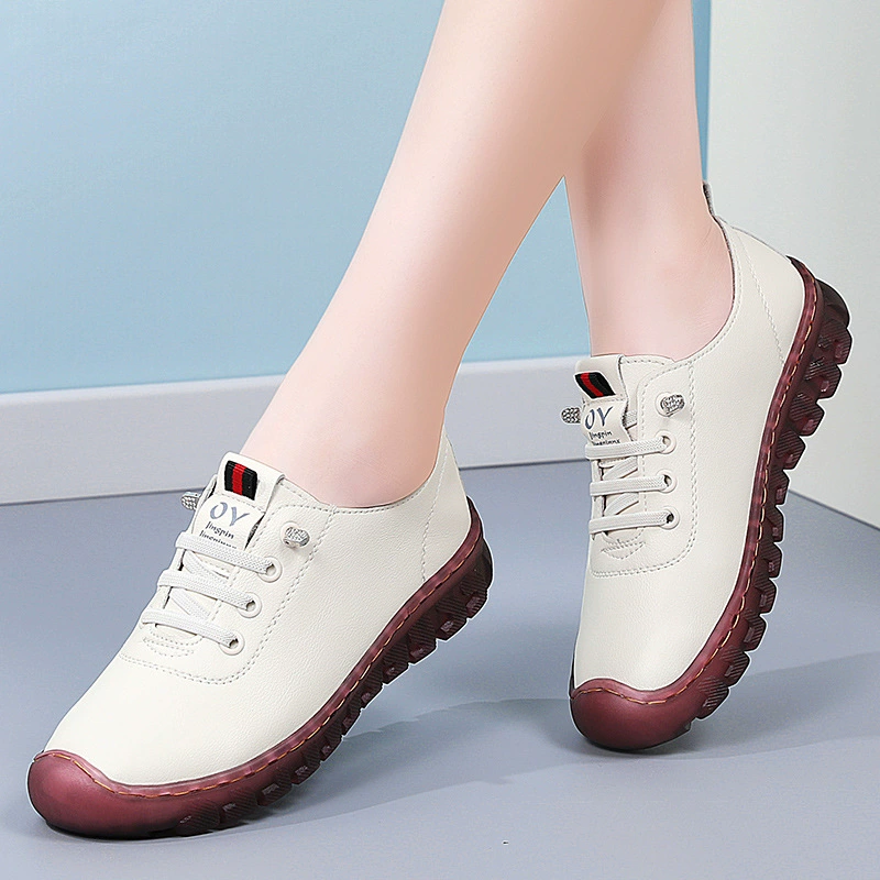 Популярные женские туфли ручной работы для трансграничной торговли, универсальные туфли без каблука, слипоны, туфли для мам с мягкой резиновой подошвой