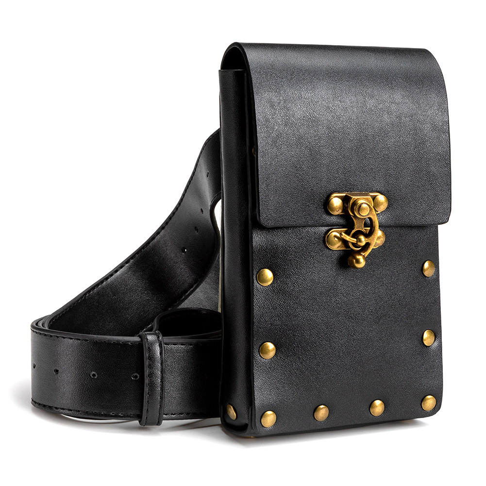 Nuevos productos europeos y americanos punk bolsos de mujer retro marrón al aire libre móvil cambio mini bolsos deportivos ociosos mini bolsos