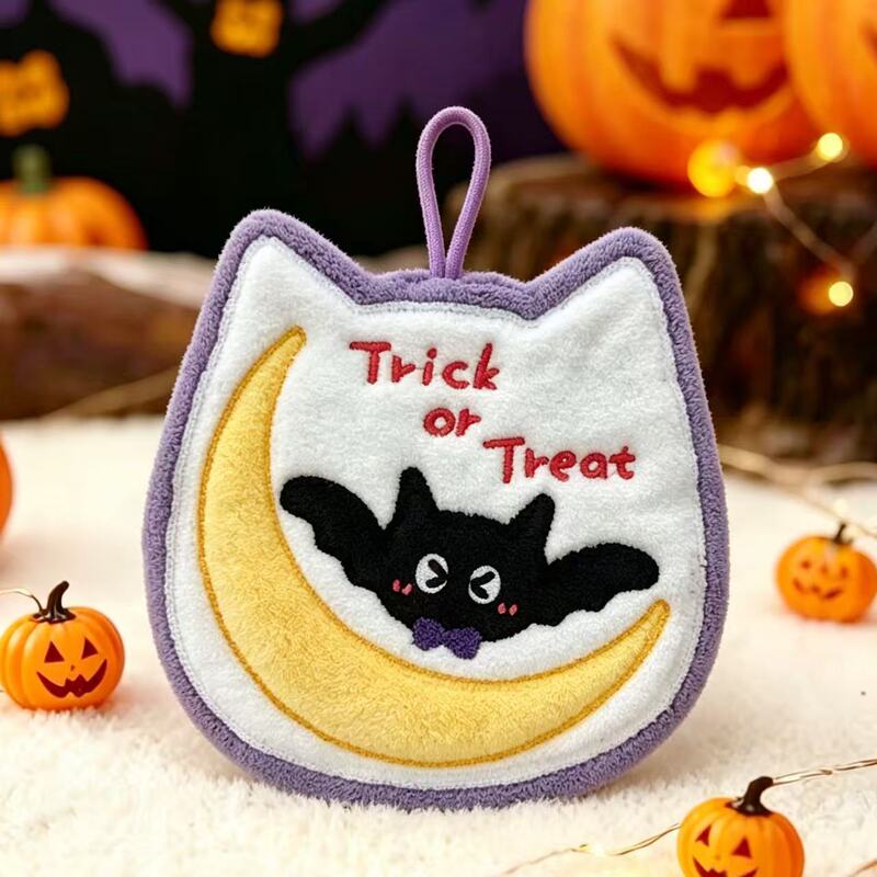 Halloween Cartoon Hand Towel Coral Fleece Hanging Style for Children, Absorbent and Cute, with Pumpkin, Ghost, and Witch Hat Designs for Kitchen Hygiene Halloween Cartoon Hand Towel Coral Fleece Hanging Style for Children, Absorbent and Cute, with Pumpkin, Ghost, and Witch Hat Designs for Kitchen Hygiene