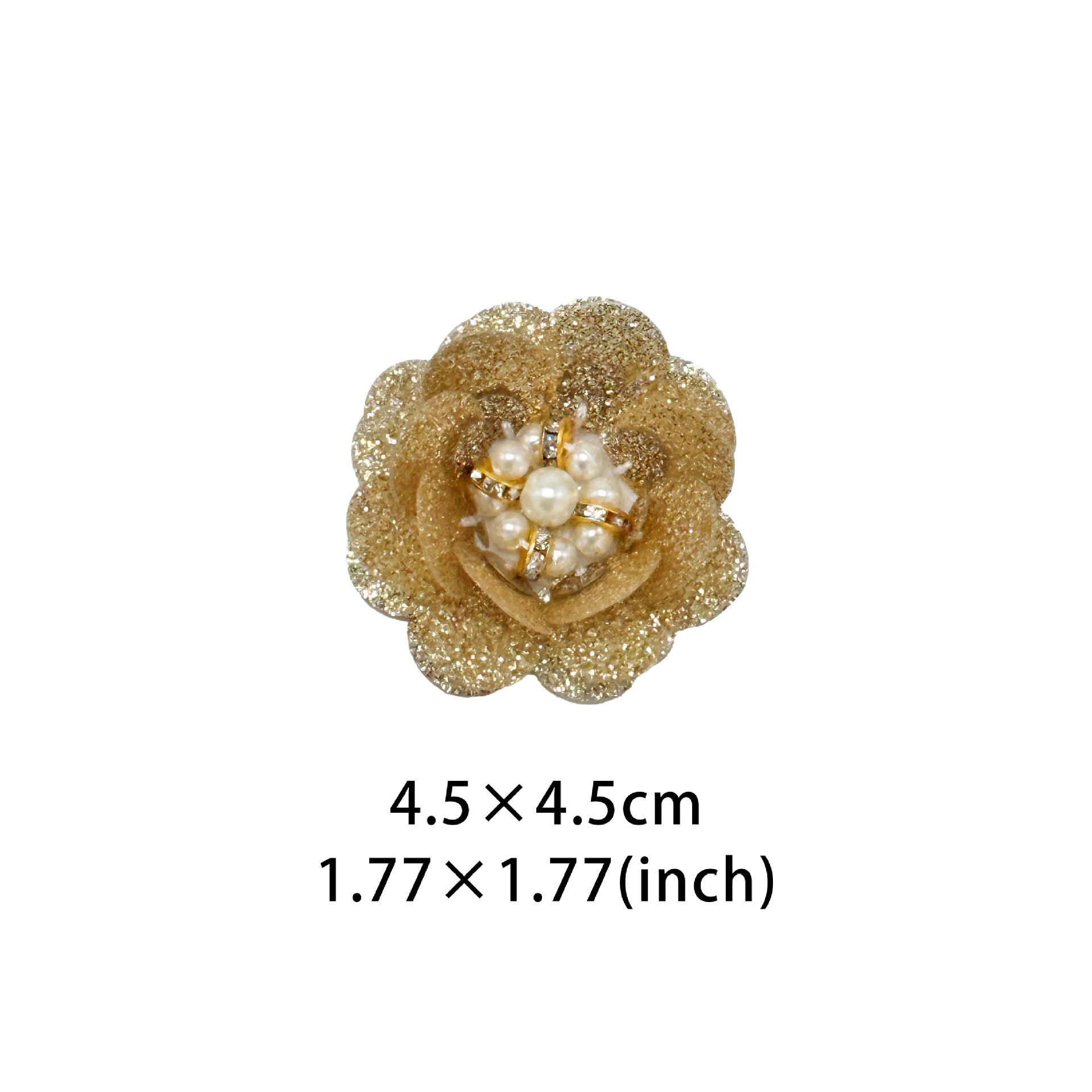 45mm oro polvo brillante flores de perlas de color fantasma flores de perlas transparentes exquisitas hermosas zapatos sombreros material de decoración de bolsas