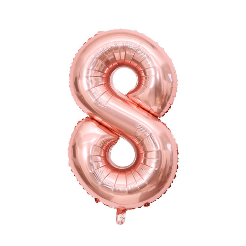 Xiaohongshu Style 32-inch Rose Gold Digital 0-9 Aluminum Film Balloons Birthday Party Decoration Digital Age