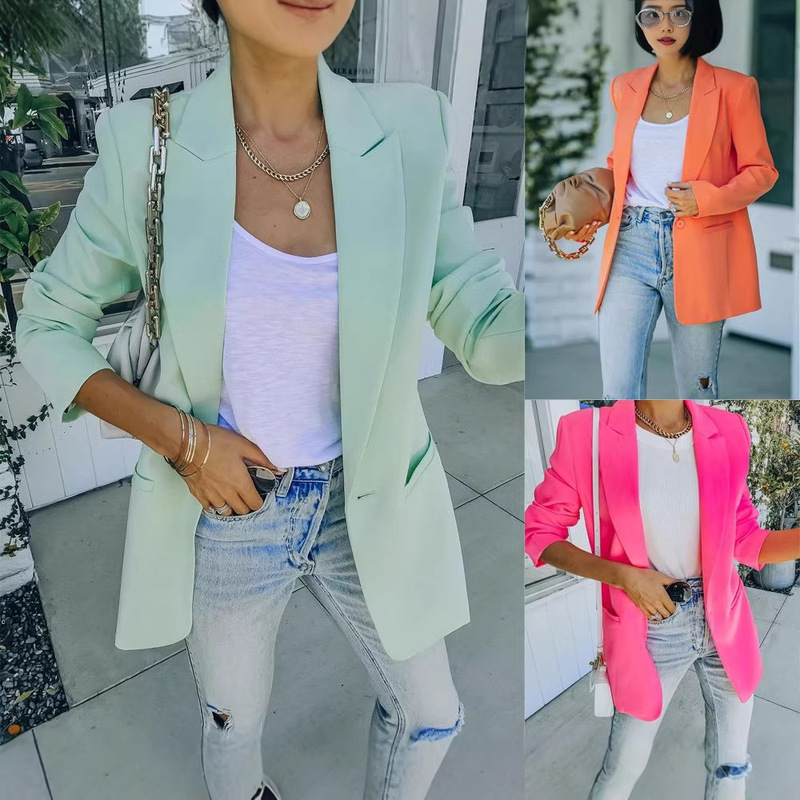 In-Stock Cross-Border European and American Autumn/Winter 2026 New Stylish Professional Ol Slim-Fit Slimming Blazer Jacket for Women