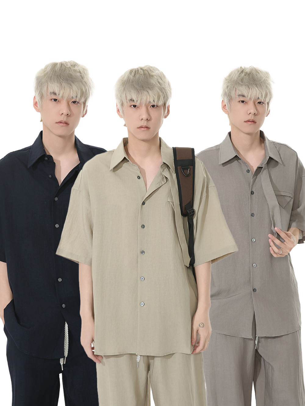 MTLCLOTHES Hombres| Nuevo diseño coreano de corbata de empalme de personalidad alta sensación de color sólido moda de traje casual