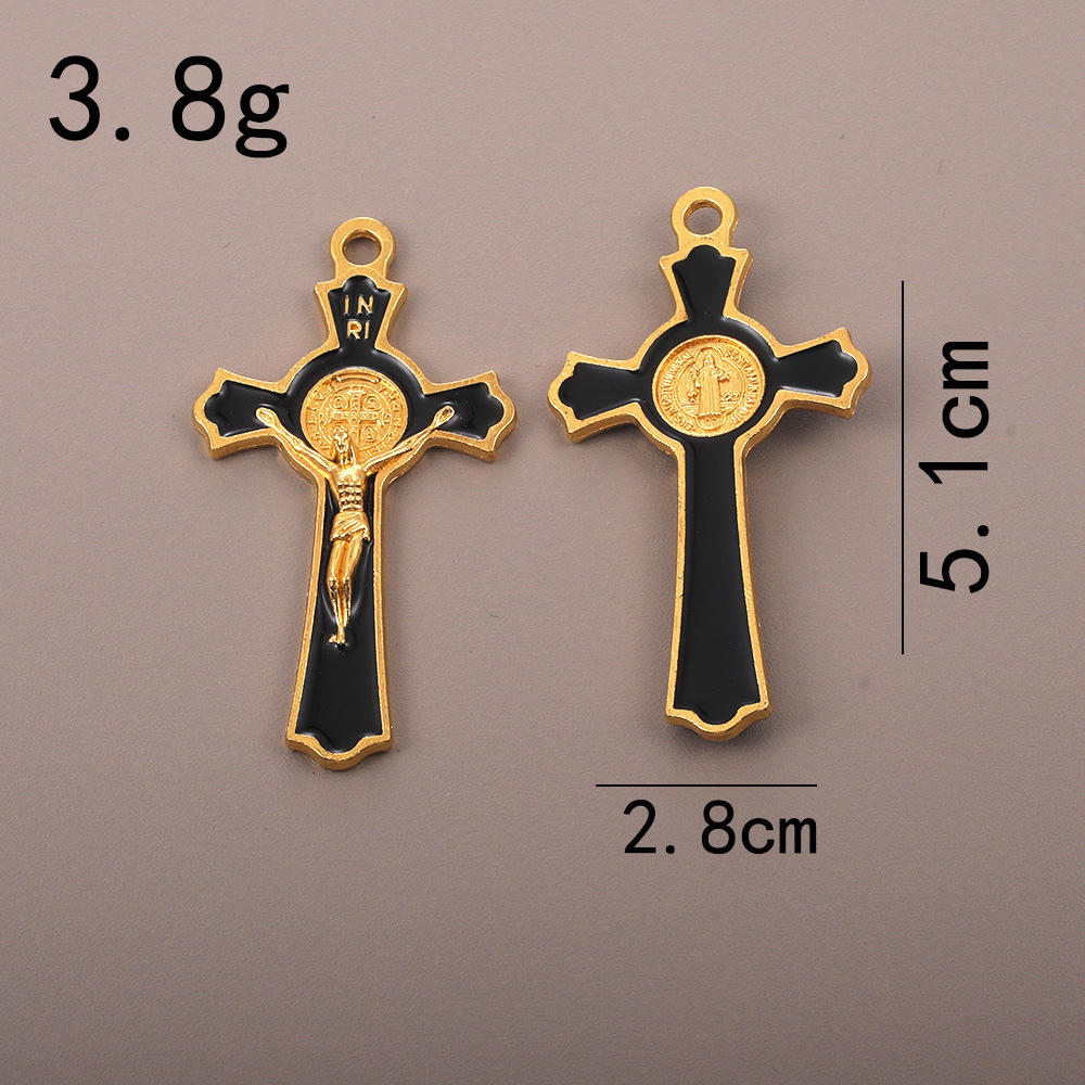 Cruces de metal collar pulsera accesorios DIY esmalte rosario colgante colgante adornos N venta caliente