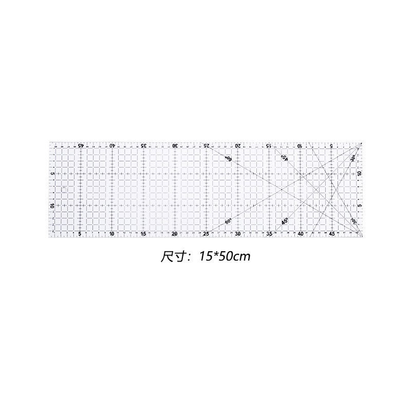 Regla de costura acrílica cuadrada negra transparente cuadrada regla material de herramientas de fabricación de ropa