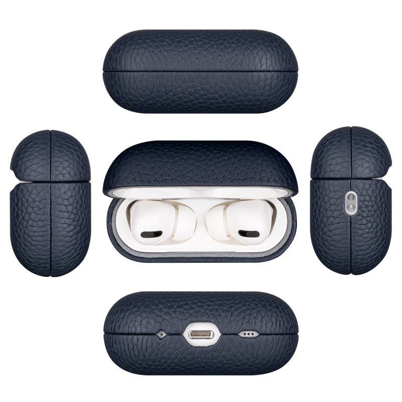 适用苹果airpodspro3耳机保护套真皮荔枝纹代苹果耳机壳|undefined