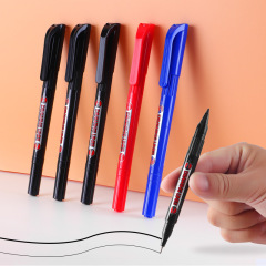 Bock Dual-Tip Oil-Based Markers, Refillable Student Oil Pens, Office Black, Fine and Thick Tip Markers