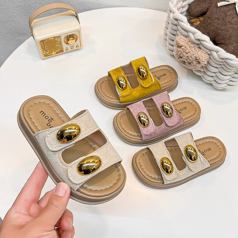 Туфли Birkenstock на толстой подошве, тапочки на липучке для женской верхней одежды, лето 2025, новые модные универсальные повседневные сандалии на плоской подошве