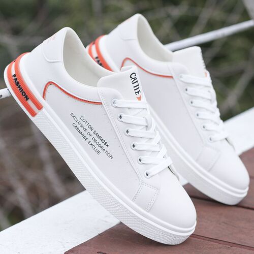 Men's Fashion White Sneakers, Spring New Trend Shoes, Versatile Soft Sole, Korean Style Breathable Sports Casual Shoes
