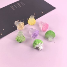 创意仿真夜光西兰花白色小蔬菜diy装饰品盲袋挂件配件迷你桌面摆