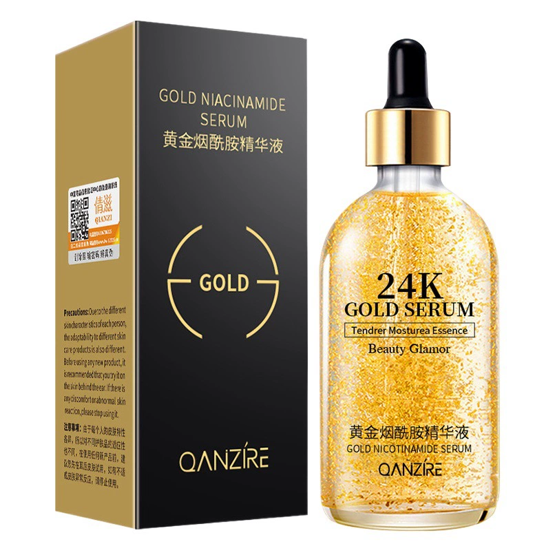 Qianzi 24k золотисто-никотинамидная сыворотка против морщин Увлажняющая сыворотка против морщин на лице