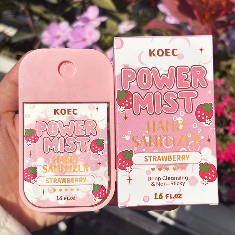 Антисептик для рук KOEC power mist, увлажняющая формула, 45 мл (клубника, алоэ, ваниль, лаванда)